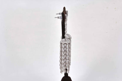 Diamond Scene 7.95ct Round Brilliant Diamond 18k White Gold Tassel Earrings