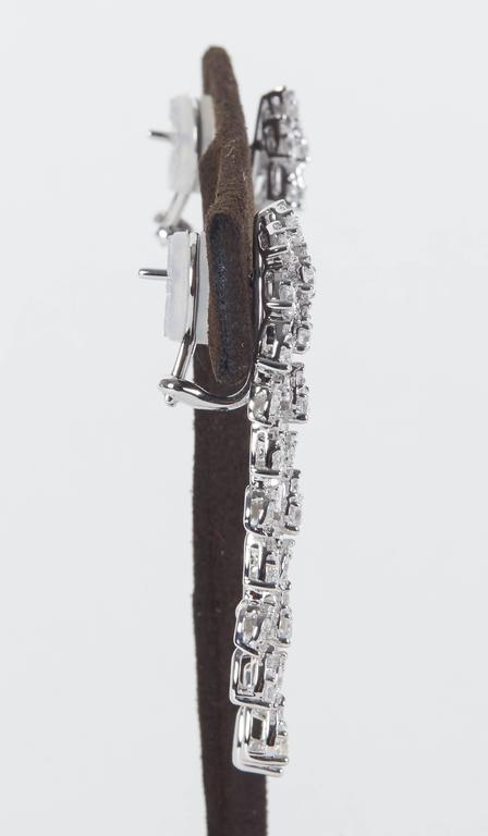 Classic 6.87 Carat Diamond Drop Earrings in 18k White Gold