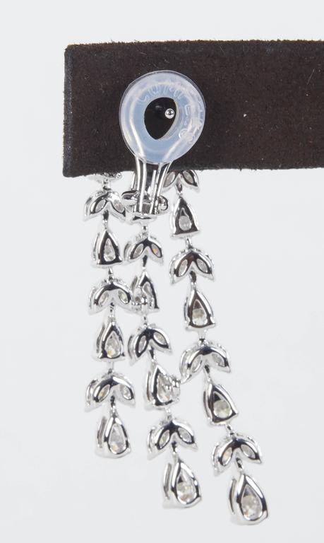 Classic 6.87 Carat Diamond Drop Earrings in 18k White Gold