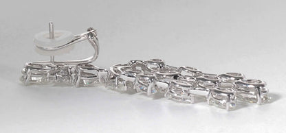 Luxury 14.87 Carat Diamond Drop Earrings in 18k White Gold