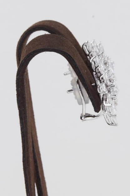 Classic 5.48 Carat Pear and Marquise Diamond Cluster Earrings