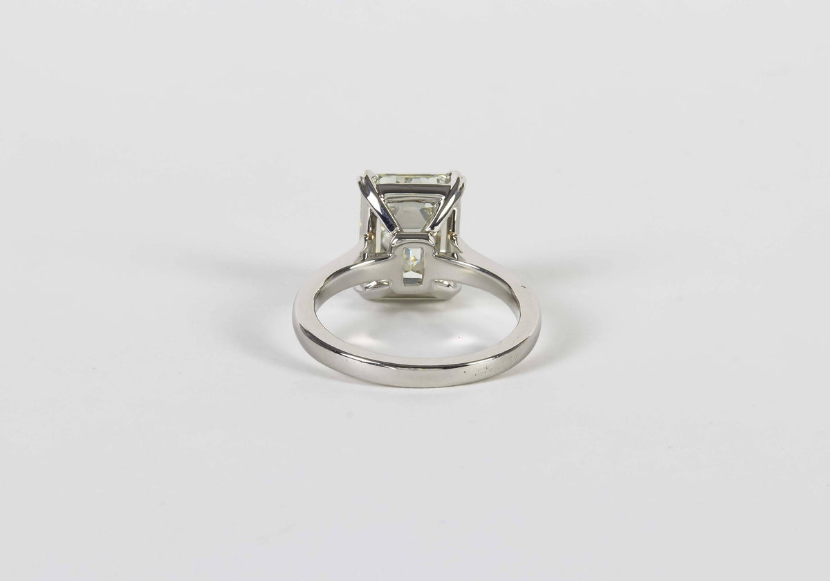 Elegant 4.26 Carat GIA Emerald Cut Diamond Platinum Solitaire Ring