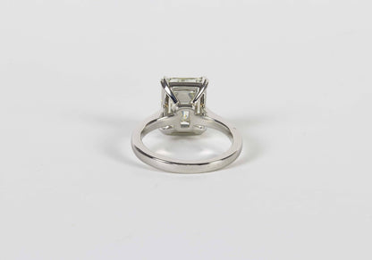 Elegant 4.26 Carat GIA Emerald Cut Diamond Platinum Solitaire Ring