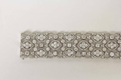 Exquisite 28.12 Carat Diamond Lace Bracelet in 18k White Gold