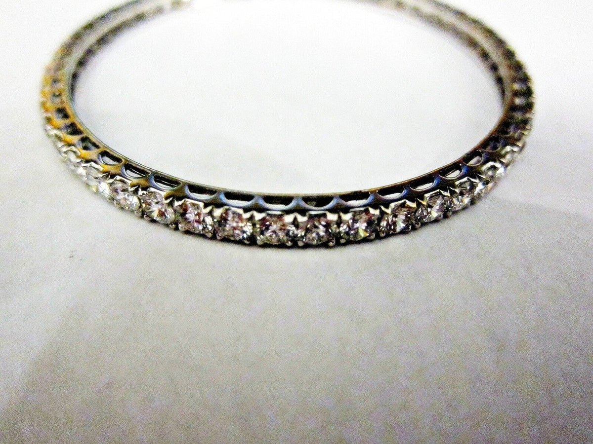 DIAMOND ETERNITY ALL AROUND SET BANGLE 4.00MM WIDTH X 3.50MM HEIGHT SLIP ON
