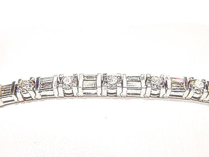 11.98 CT 16 ROUND BRILLIANT DIAMONDS 32 BAGUETTE CUT DIAMONDS TENNIS BRACELET