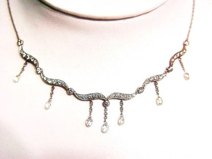 4.78 CTTW ROUND BRILLIANT & 7- 35 POINTERS BRIOLETTE FRONT ONLY DIAMOND NECKLACE