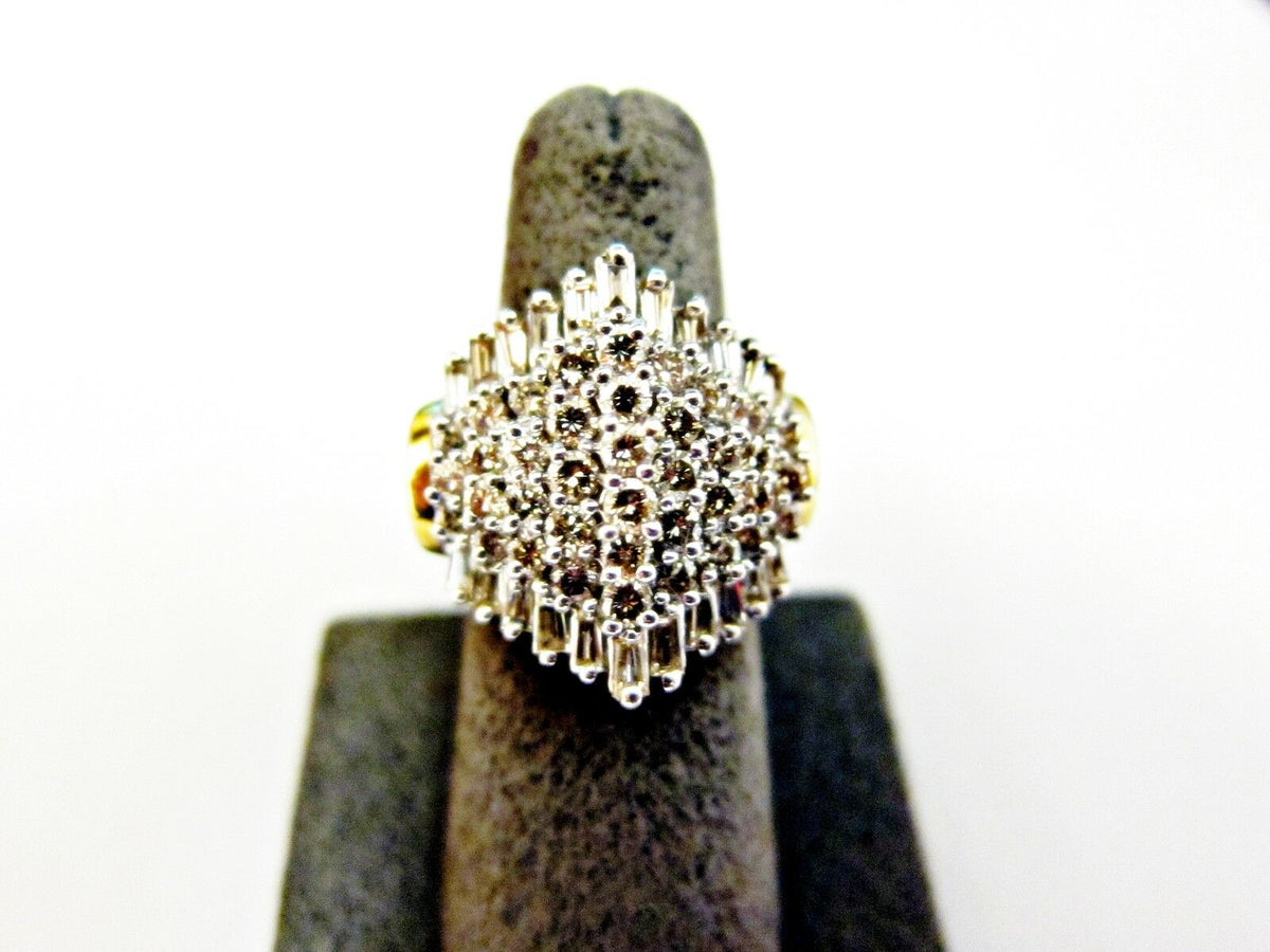 DIAMOND ROUND BRILLIANT BAGUETTE SHAPE CLUSTER PRONG