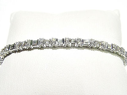 DIAMOND ROUND BR 60 STONE 24 BAGUETTE DIAMOND TENNIS DIAMOND BRACELET