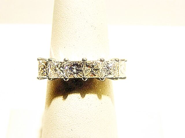 DIAMOND PRINCESS SHAPE TOP SET BAND 6 STONE SHAPE DIAMOND RING BAND