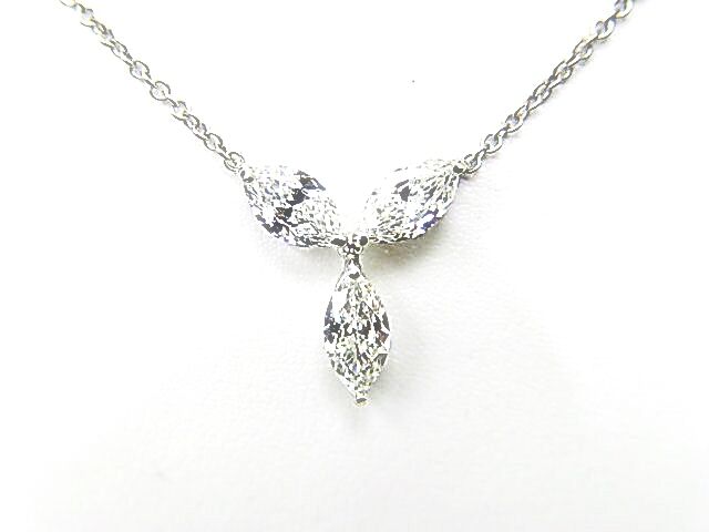 DIAMOND 3 MARQUISE SHAPE DIAMOND PENDANT INCLUDED 14 INCH CHAIN