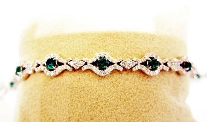 EMERALD 1.85 CT ROUND SHAPE DIAMOND 2.70 CT EMERALD DIAMOND BRACELET EMERALD