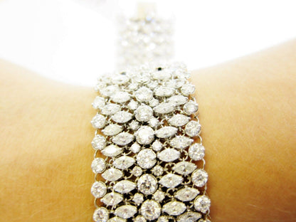 DIAMOND BRACELET MARQUISE ROUND BRILLIANT SHAPE BRACELET