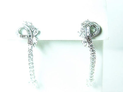 DIAMOND ROUND BRILLIANT BAGUETTE MARQUISE PEAR SHAPE DIAMOND DANGLE DROP EARRING