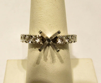 DIAMOND SETTING COMMON PRONG SET 18 STONE SMALL SOLID ENGAGEMENT SETTING RING