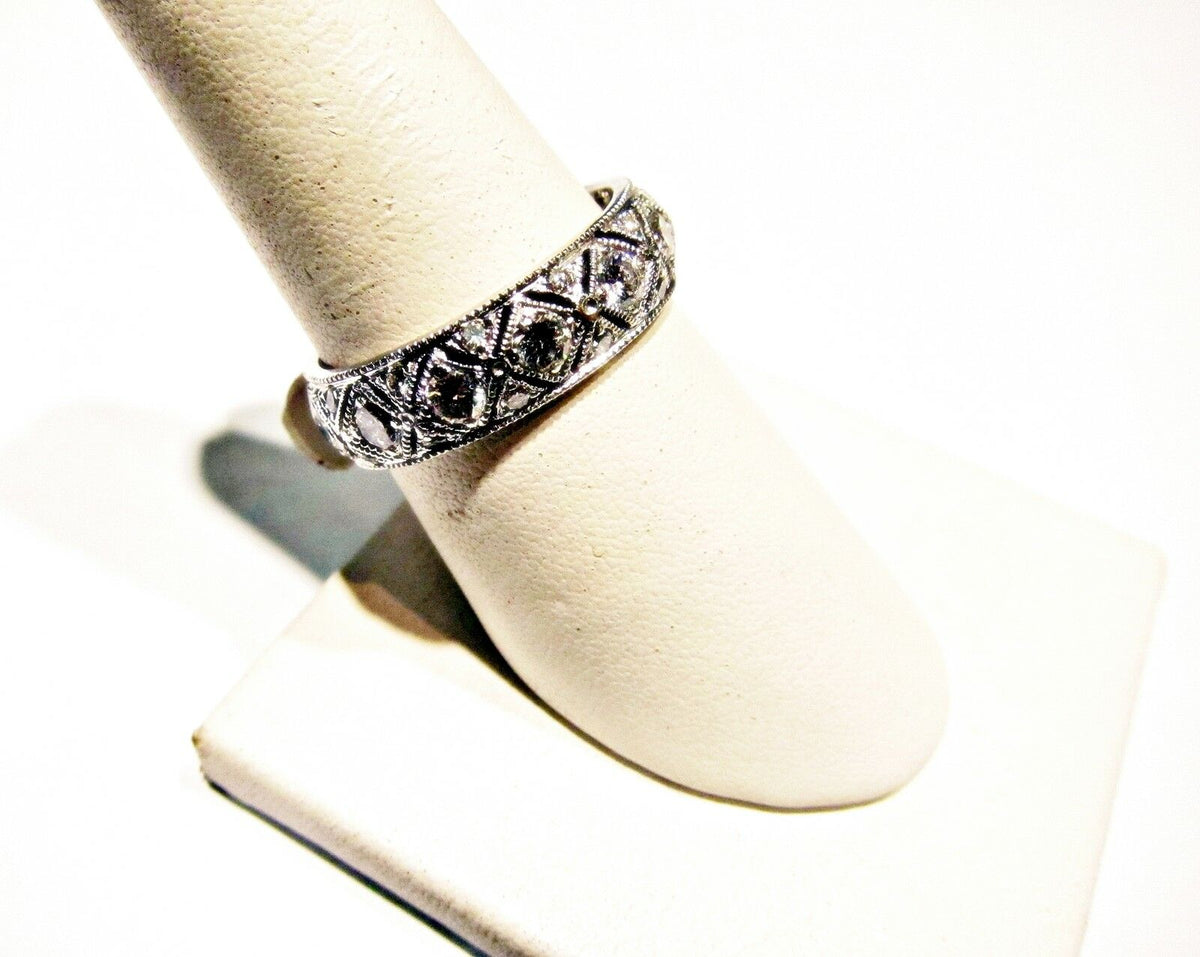 DIAMOND ROUND BRILLIANT SHAPE ANTIQUE STYLE ETERNITY BAND