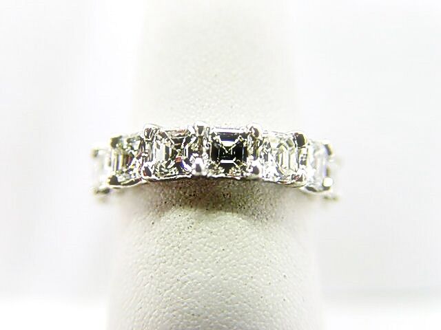 DIAMOND 16 STONE ASSCHER SHAPE ETERNITY SET DIAMOND U BASKET DIAMOND ETERNITY