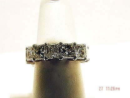 DIAMOND PRINCESS SHAPE ETERNITY BAND COMMON PRONG SET DIAMOND BAND PRINCESS CUT