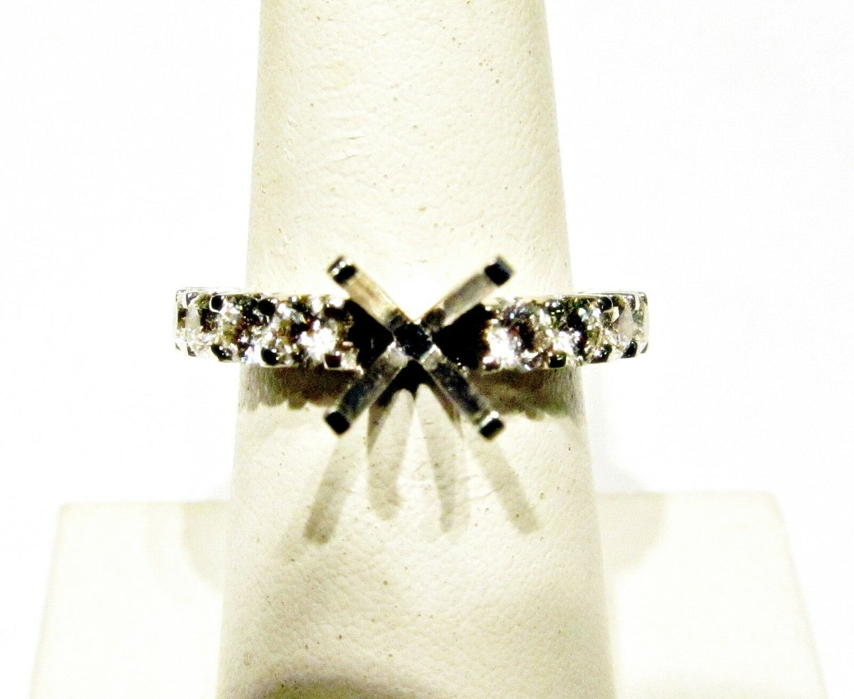 DIAMOND SETTING COMMON PRONG SET 18 STONE SMALL SOLID ENGAGEMENT SETTING RING