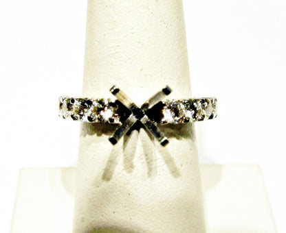 DIAMOND SETTING COMMON PRONG SET 18 STONE SMALL SOLID ENGAGEMENT SETTING RING