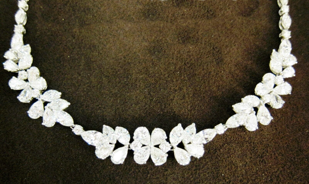 DIAMOND NECKLACE ROUND 37 PIECE MARQUISE 45 PIECE PEAR SHAPE 24 PIECE NECKLACE