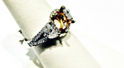 DIAMOND HALFMOON ROUND BRILLIANT SHAPE SETTING FOR 1 CT