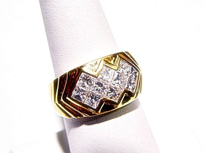1.77 CT PRINCESS CUT INVISIBLE SET DIAMOND TOP SET BAND 10 STONE 17 POINTER 18 K