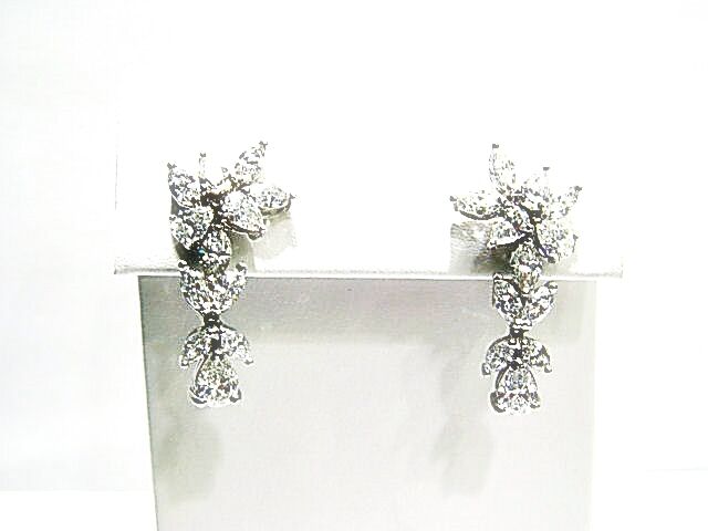 DIAMOND 8 PEAR SHAPE 16 MARQUISE SHAPE DIAMOND DANGLE 9.37 CT PLATINUM EARRING