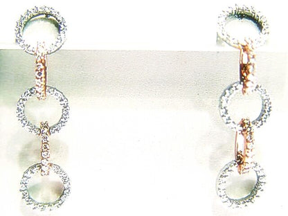 DIAMOND ROUND BR SHAPE DANGLE EARRING