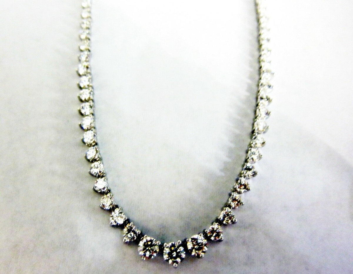 DIAMOND TENNIS NECKLACE CENTER STONE .50 CT THEN .40 CT GRADUATED TO BACK