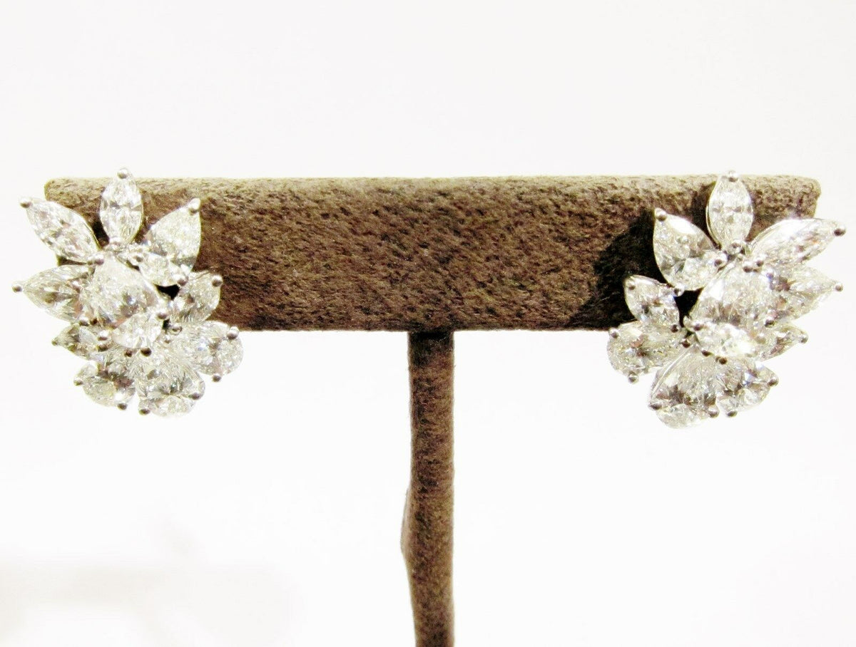 DIAMOND TWELVE PEAR SHAPE EIGHT MARQUISE SHAPE DIAMOND HUGGIE DIAMOND EARRING