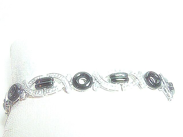 DIAMOND BLACK ENAMUEL BRACELET DIAMOND WHITE ENAMEL BLACK CABOCHON BRACELET