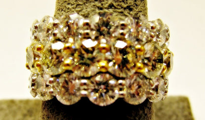 FANCY YELLOW DIAMOND 14 STONE WHITE DIAMOND 28 STONE ALL AROUND ETERNITY BAND