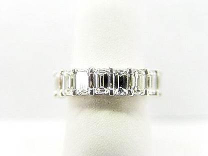DIAMOND 19 STONE EMERALD SHAPE ETERNITY SET BAND U BASKET ETERNITY DIAMOND BAND
