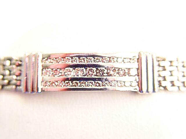 MENS ROUND BRILLIANT DIAMOND 3 ROW I.D. BRACELET DIAMOND MEN BRACELET