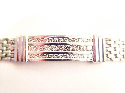 MENS ROUND BRILLIANT DIAMOND 3 ROW I.D. BRACELET DIAMOND MEN BRACELET