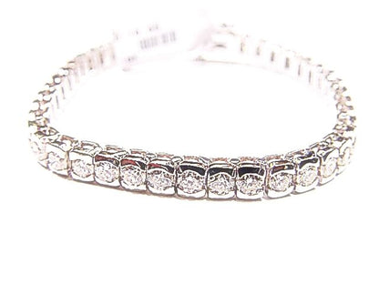 DIAMOND 10.65 CT ROUND BRILLIANT SH DIAMOND BEZEL SET TENNIS BRACELET