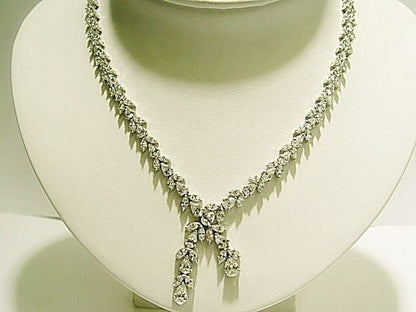 DIAMOND NECKLACE PEAR MARQUISE ROUND DIAMOND LARIETTE DIAMOND PEAR NECKLACE