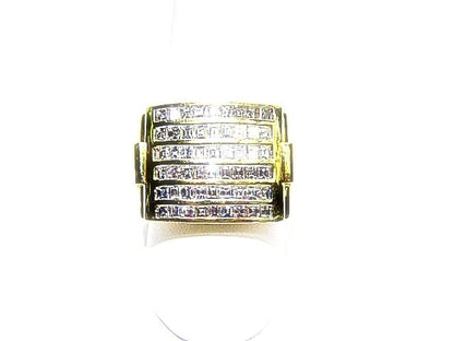 DIAMOND 54 ASSCHER SHAPE DIAMOND CHANNEL SET MENS DIAMOND RING DIAMOND BAND GOLD