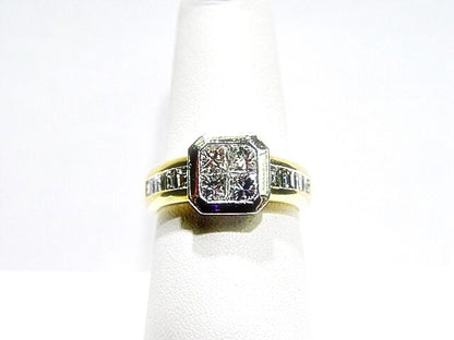 DIAMOND 4 TAPERED PRINCESS SHAPE CENTER SET 8 BAGUETTE