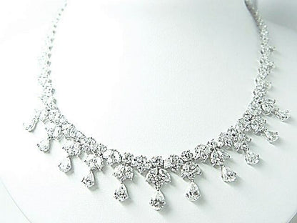 DIAMOND ROUND BRILLIANT PEAR MARQUISE SHAPE ALL AROUND SET DIAMOND NECKLACE