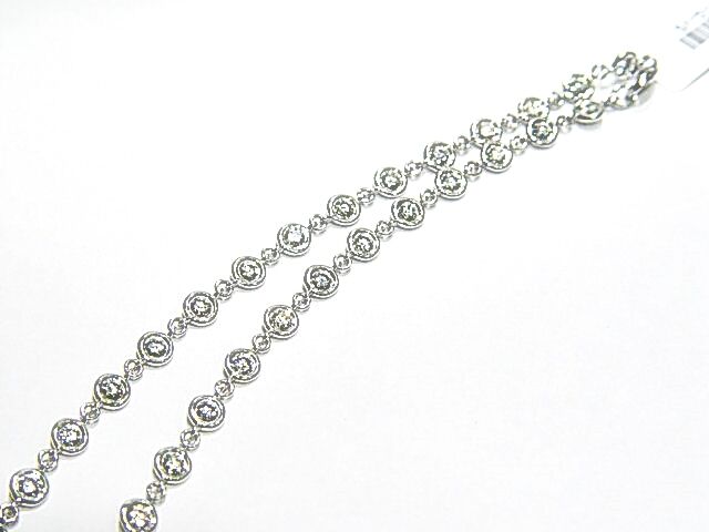 DIAMOND ROUND BR SHAPE BEZEL SET DIAMOND BY YARD STYLE NECKLACE