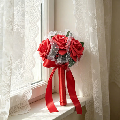 Red and Romantic Wedding Bouquet