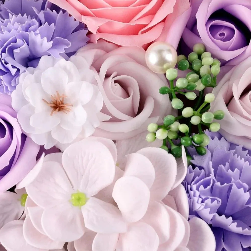 Soap Flower Gift Box Artificial Plant Essential Oil Flower Soap for Woman's Day Mother's Day Rose Carnation Bathroom Decoration