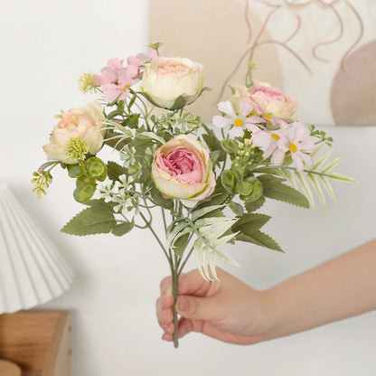 30CM Peony Artificial Flowers Bouquet Silk Fake Flowers for Home Decor Wedding Decoration Party Table Vase Flower Arrangement