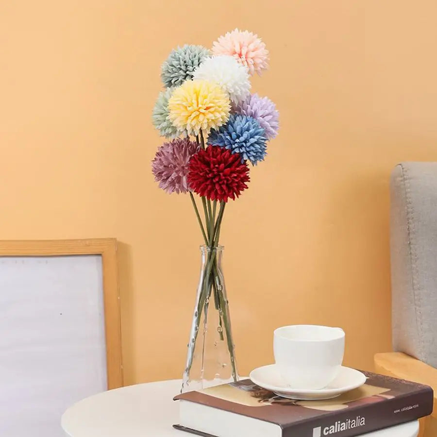 3/5PCS Artificial Flower Silk Dandelion Hydrangea Room Vase Wreaths Wedding Bouquet Bridal Festival Party Yard Accessories Decor