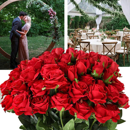Artificial Flowers Silk Roses Home Vase Decora Room Yard Wedding Bridal Bouquet Mother's Day Graduation Gifts Festival Handmade