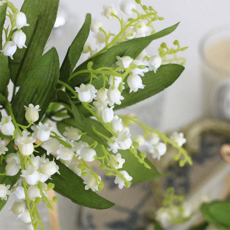 1/2/5bundles Ins Style 6-Pronged Simulation Bell Orchid Home Soft Decoration Artificial Flower Bell Flower Wedding Celebration