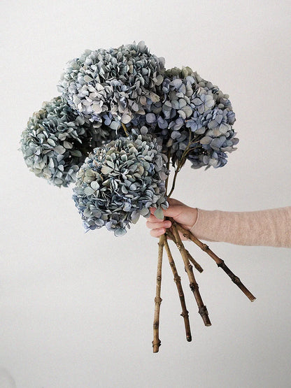 Natural Dried Flower Hydrangea Eternal Flower Bouquet Real Flower Arrangement Living Room Desktop Decoration Minimalist High-...
