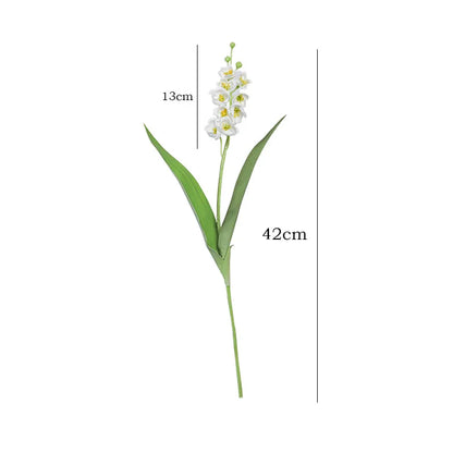 5pcs Lily of The Valley Artificial Flowers Silk Fake Flower for Bridal Wedding Bouquet Home Garden Party Living Room Decoration